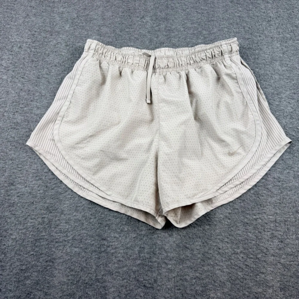 Nike Running Shorts Womens Size‎ M Beige Dri-FIT Perforated Tempo CI1764-286